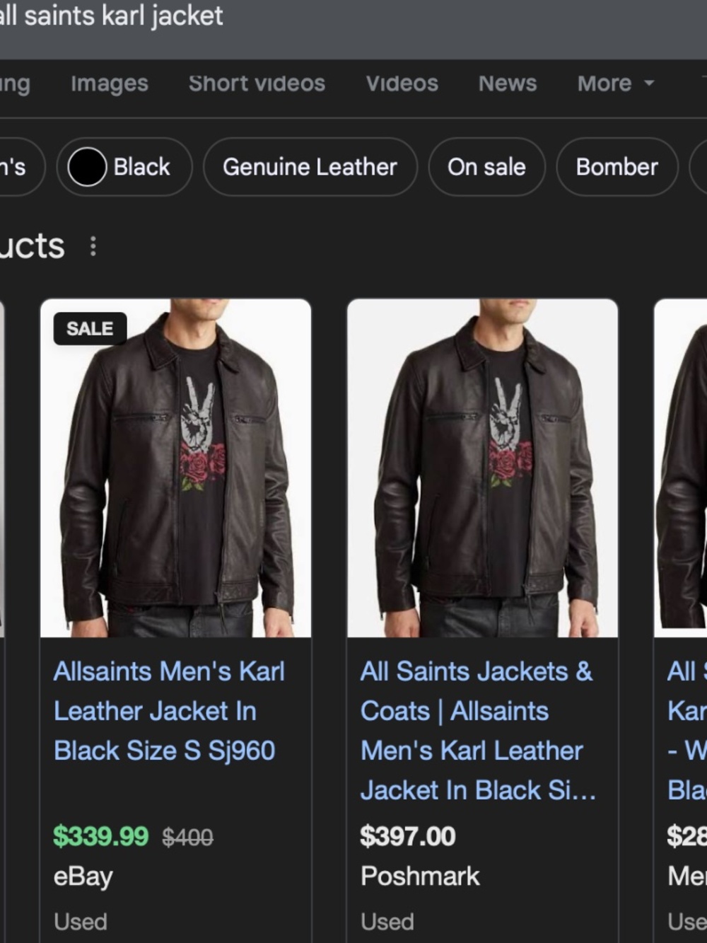All Saints Karl Leather Jacket Size Medium Lamb Skin Black Leather Jacket - Picture 7 of 7